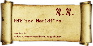 Mázor Madléna névjegykártya